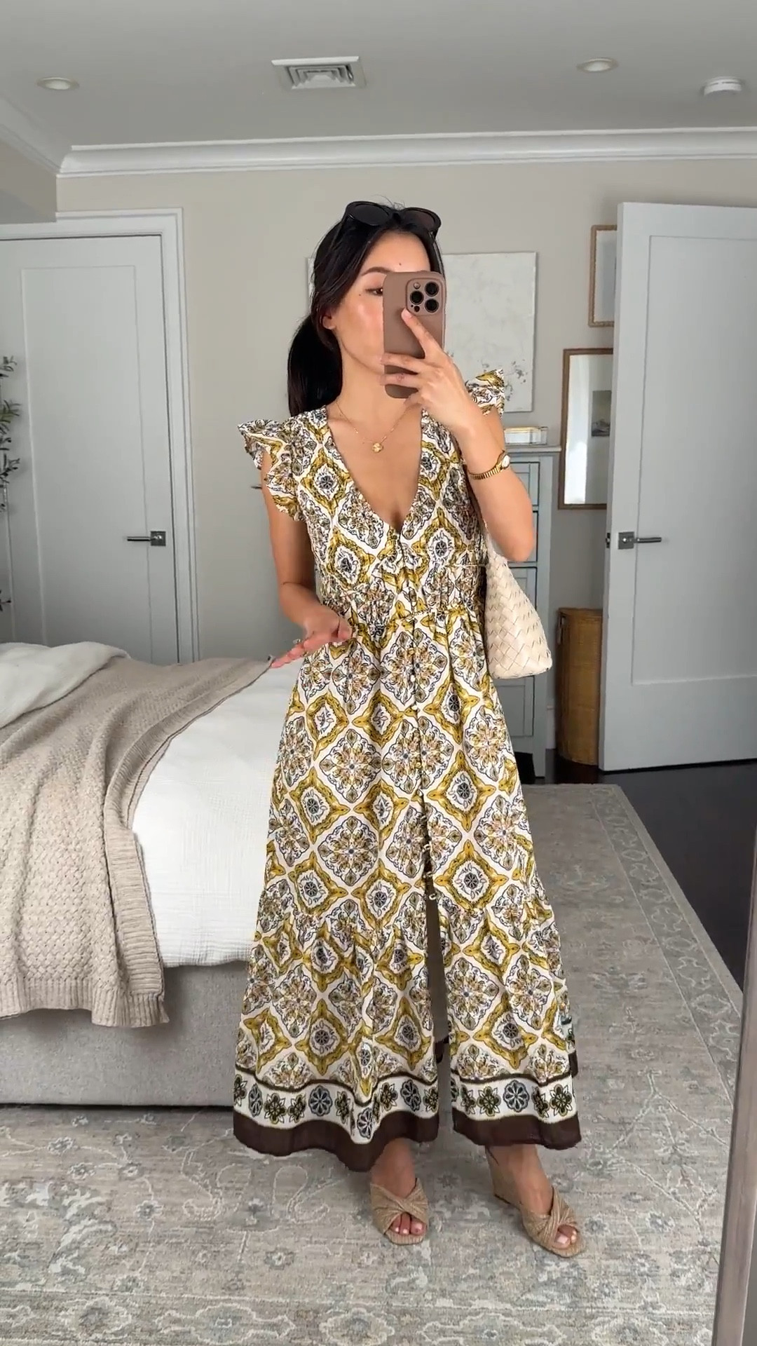 100% cotton, Flattering and comfortable spring dress

• Anthropologie Peregrine midi dress xxs petite - petite length is great to wear with flats. this print is TTS.
• Silent D Katia wedges size 5-5.5
• Woven shoulder bag 

Petite friendly maxi dress, spring dresses, easy mom outfit, family photos , showers 

#ltkootd #ltkpetite #ltkseasonal

#LTKMothersDay #LTKPetite