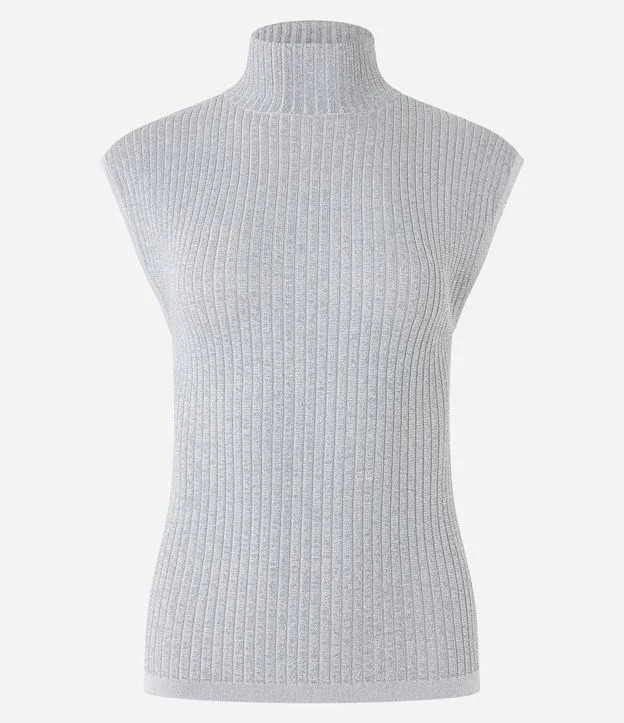 Blusa sem Manga em Tricô com Gola Alta Cinza | Renner (BR)