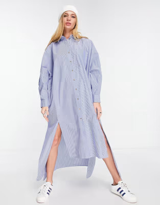 Topshop oversized poplin stripe shirtdress | ASOS (Global)