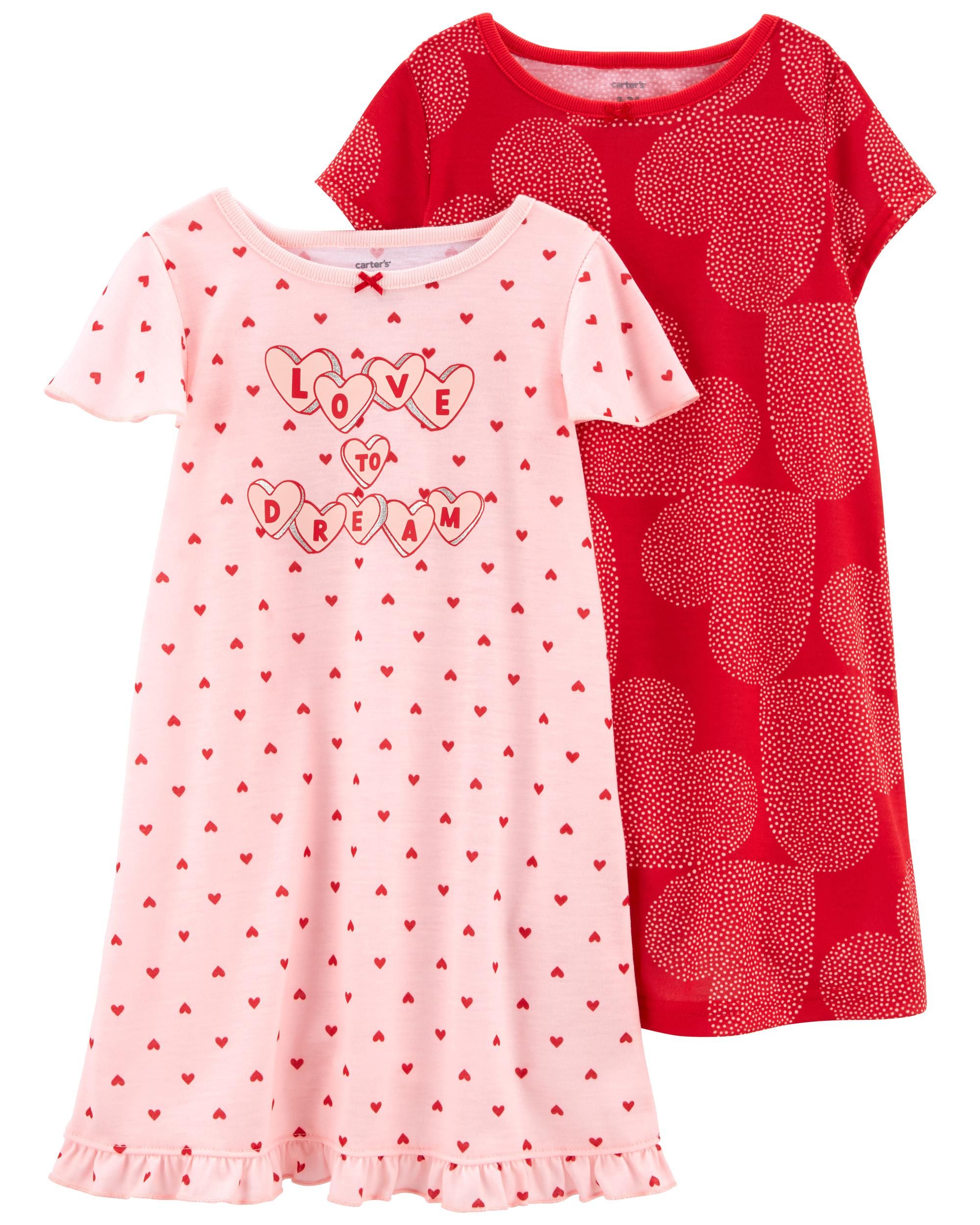 Kid 2-Pack Heart Nightgowns | Carter's