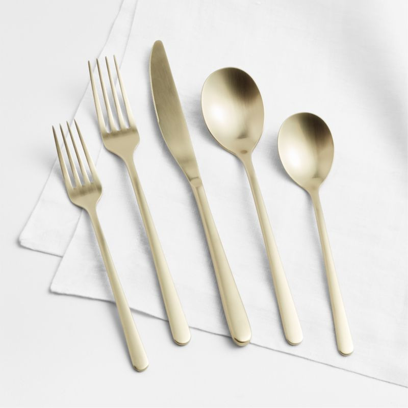 Craft Champagne 20-Piece Flatware Place Setting + Reviews | Crate & Barrel | Crate & Barrel