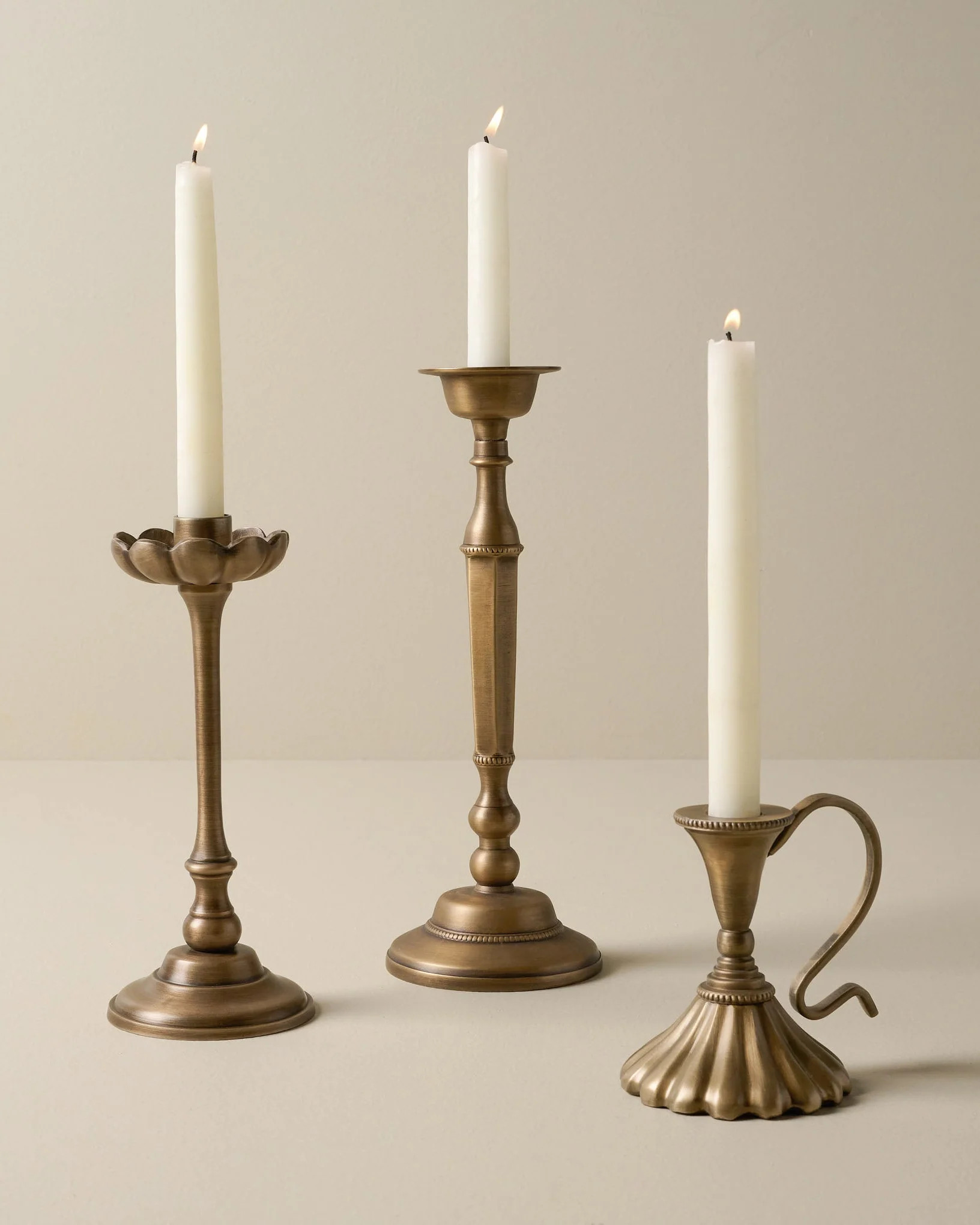 Anna Antique Brass Taper Holder | Magnolia