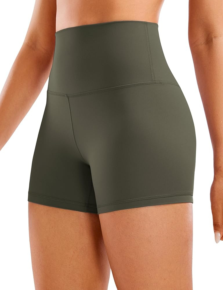 CRZ YOGA Womens Butterluxe Biker Shorts 4'' - High Waisted Booty Workout Volleyball Yoga Spandex | Amazon (US)