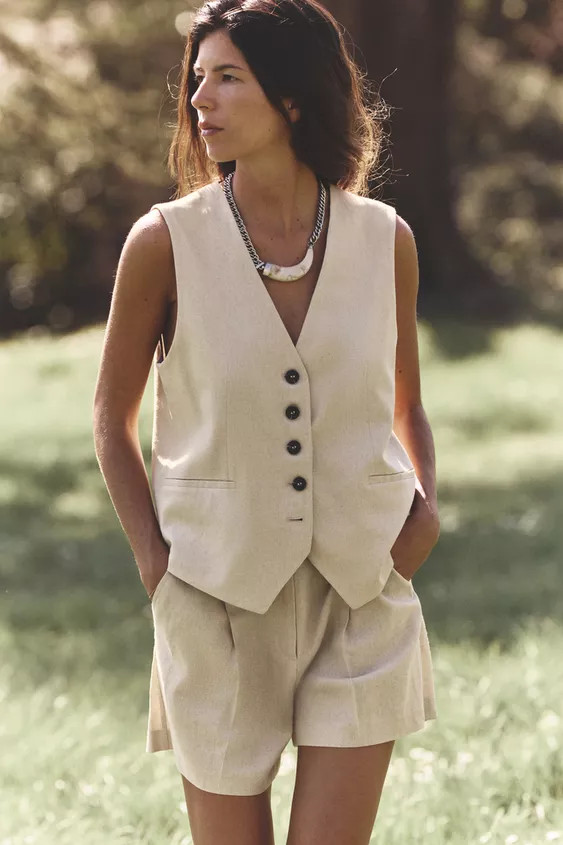 LINEN BLEND TAILORED WAISTCOAT | Zara UK
