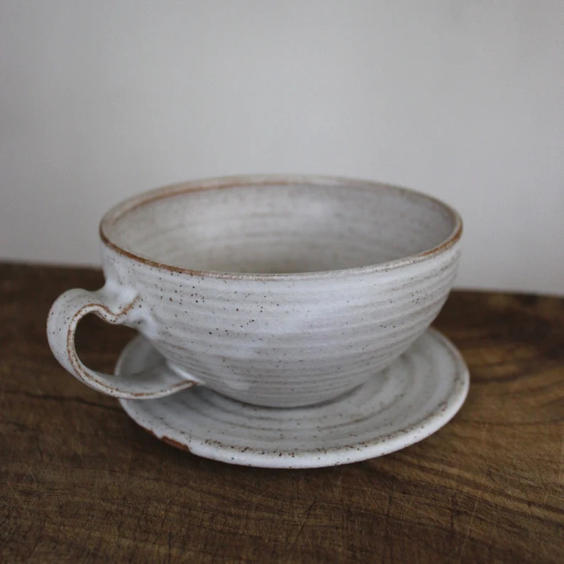 SECONDS SALE 7 Oz White Coffee Mug / Cappuccino Cup With - Etsy | Etsy (CAD)