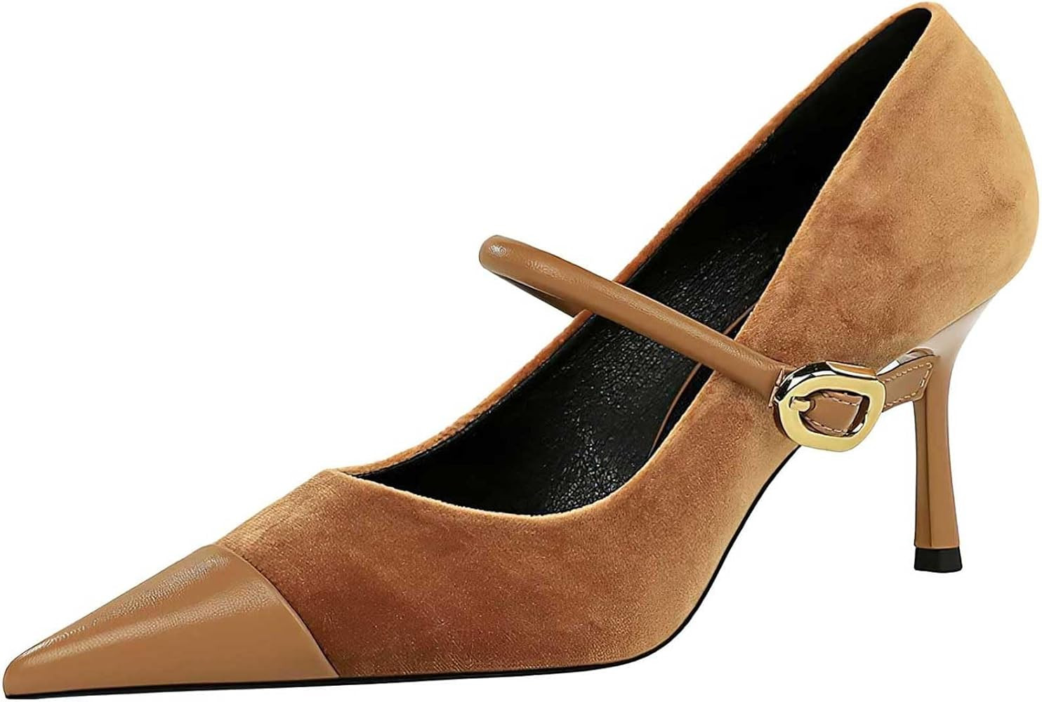 baobeijiadao Womens Pointed Toe Heeled Pumps Slip On Stiletto Heels Single-Strap Wedding Evening ... | Amazon (US)