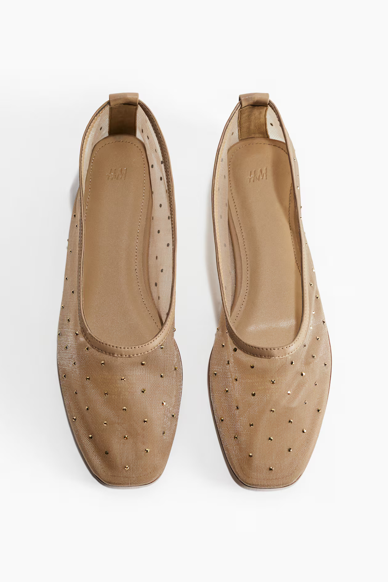 Rhinestone-Embellished Ballet Flats | H&M (US + CA)