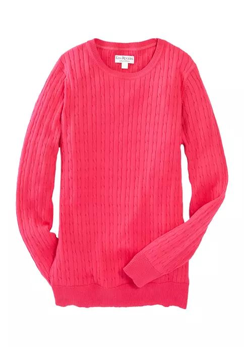 Women's Cable Knit Crew Neck Sweater | Belk