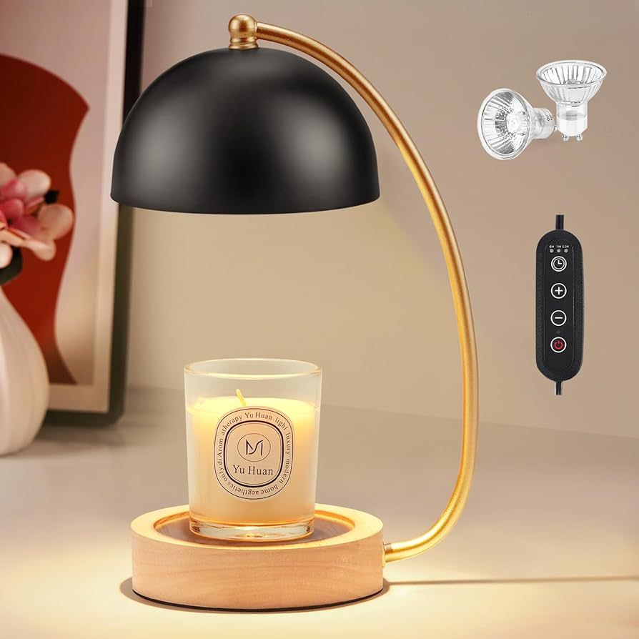 Candle Warmer Lamp with Timer, Dimmable Electric Candle Warmer with 2 Bulbs, Wax Melt Warmer Lamp... | Amazon (US)