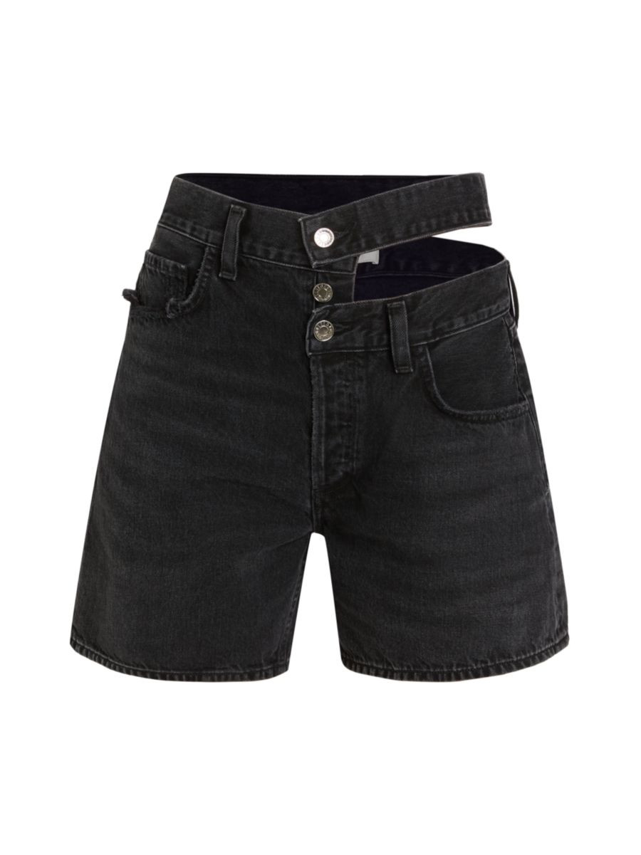 Broken Waistband Denim Cut-Out Shorts | Saks Fifth Avenue