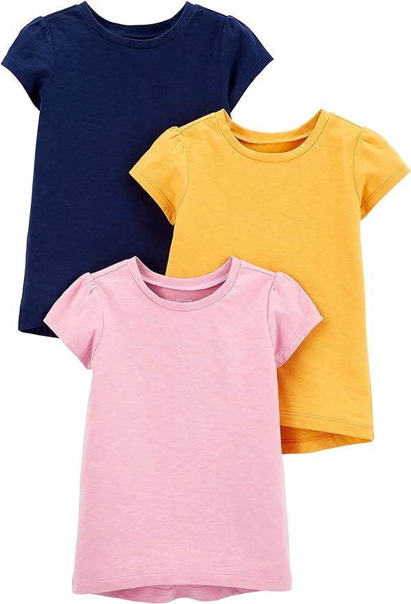 Simple Joys by Carter's Babies, Toddlers, and Girls' Solid Short-Sleeve Tee Shirts, Pack of 3    ... | Amazon (US)