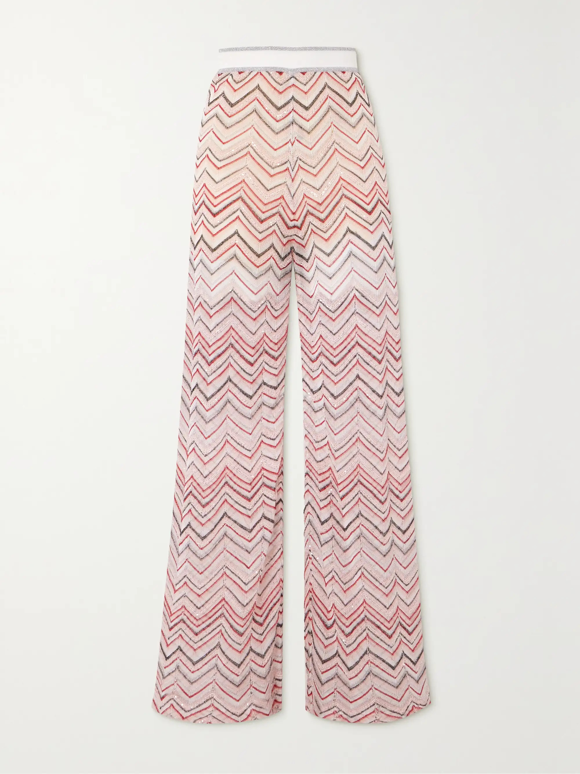 Sequin-embellished metallic crochet-knit wide-leg pants | NET-A-PORTER (UK & EU)