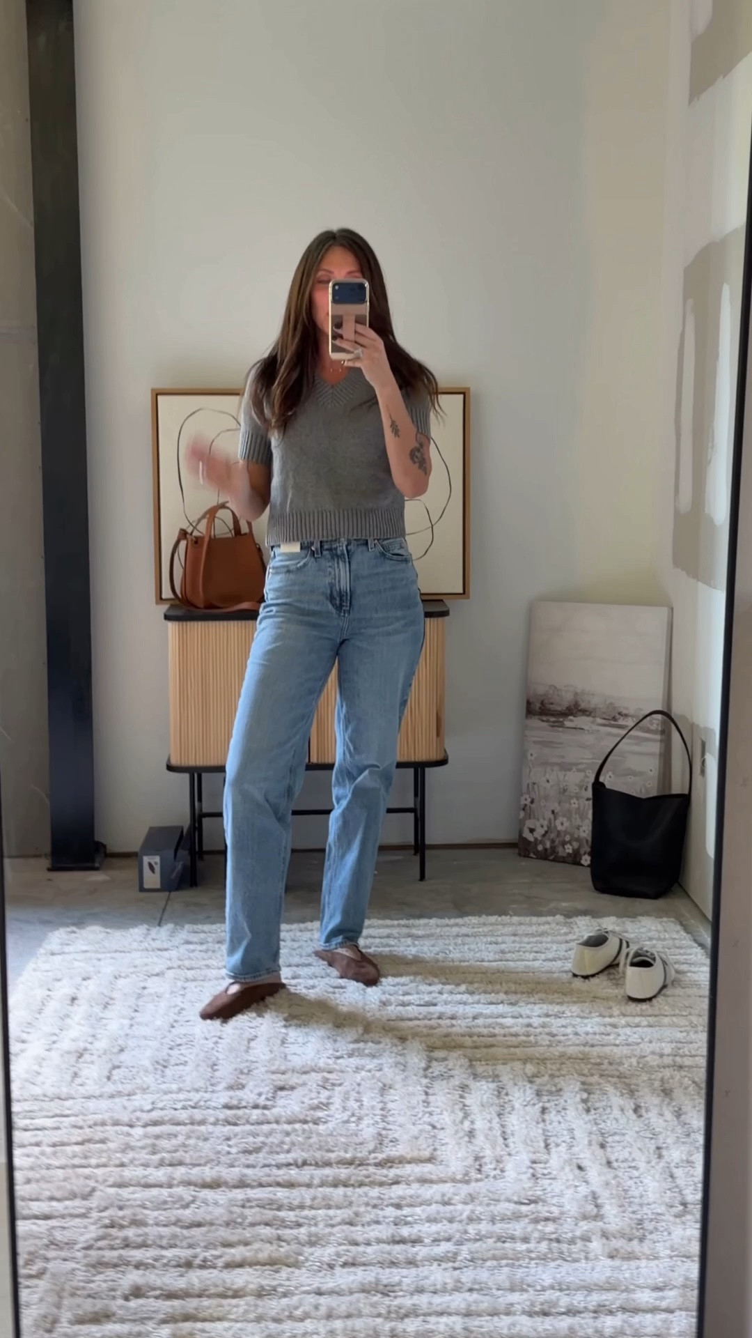 Wearing the size 4 long in dark wash

#LTKootd