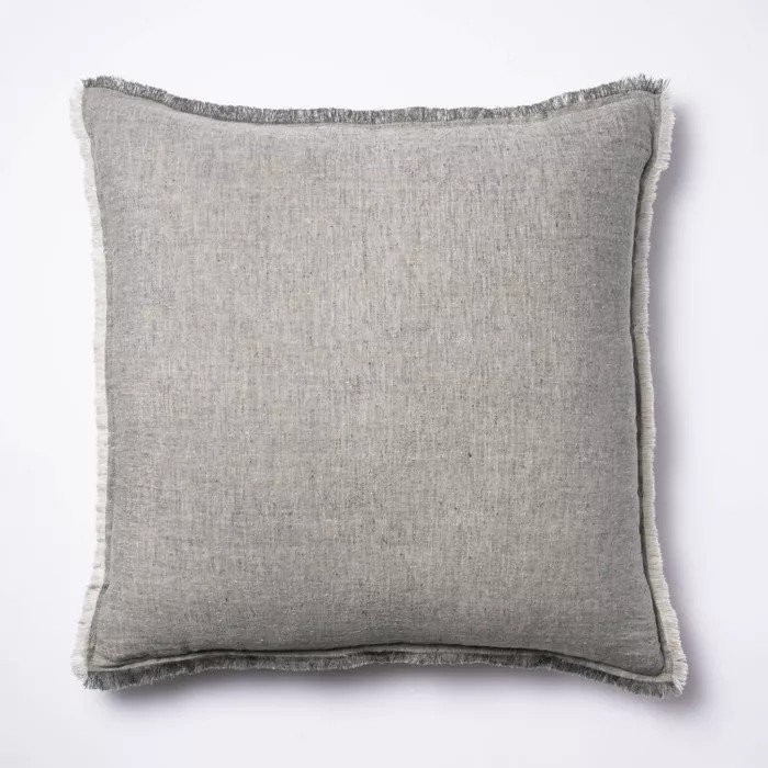 Linen Throw Pillow with Contrast Frayed Edges - Threshold™ designed with Studio McGee | Target