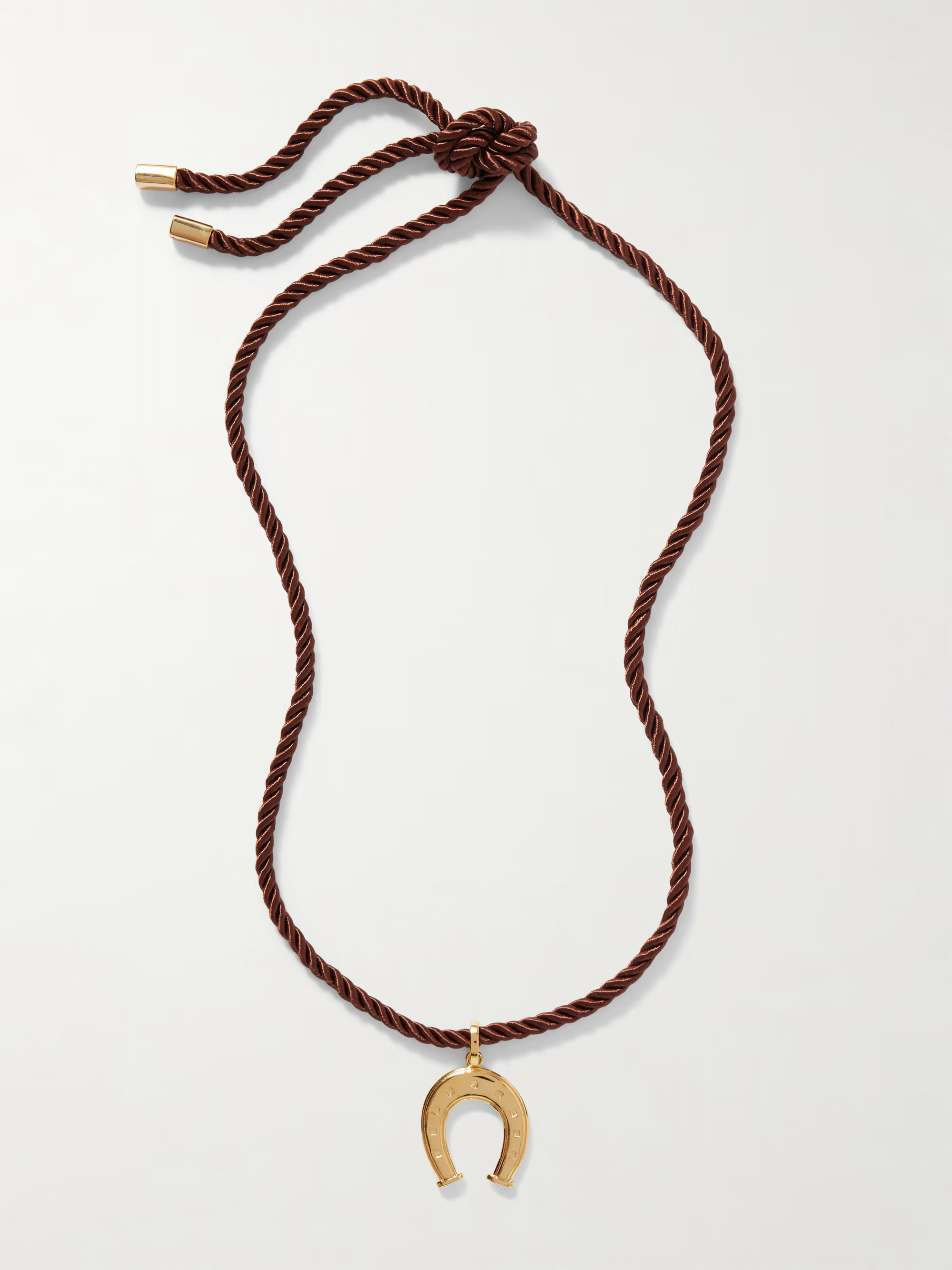 Wish Me Luck gold-plated and silk cord necklace | NET-A-PORTER (UK & EU)