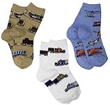 Jefferies Socks Little Boys' Transportation Triple Treat Socks (Pack of 3) | Amazon (US)