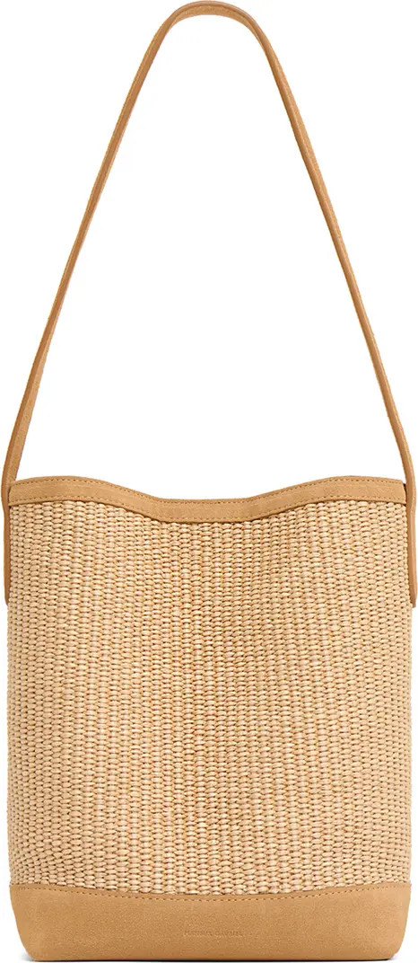Small Everyday Cabas Woven Raffia & Suede Bucket Tote | Nordstrom