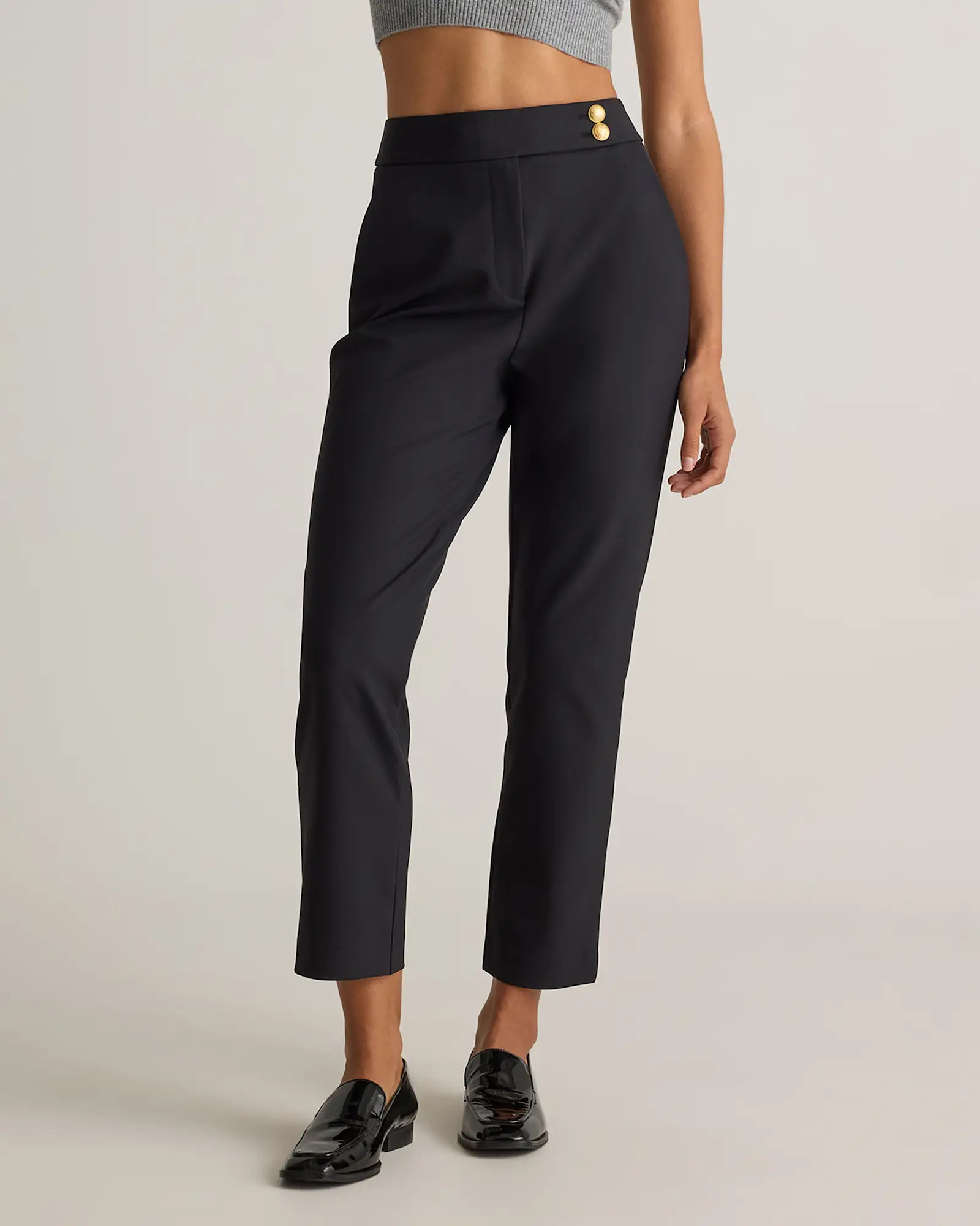 Scuba Slim Ankle Pants in Black | Quince
