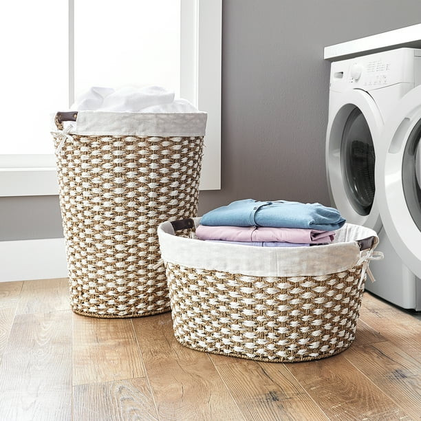 Better Homes & Gardens Braided Seagrass Laundry Hamper - Walmart.com | Walmart (US)