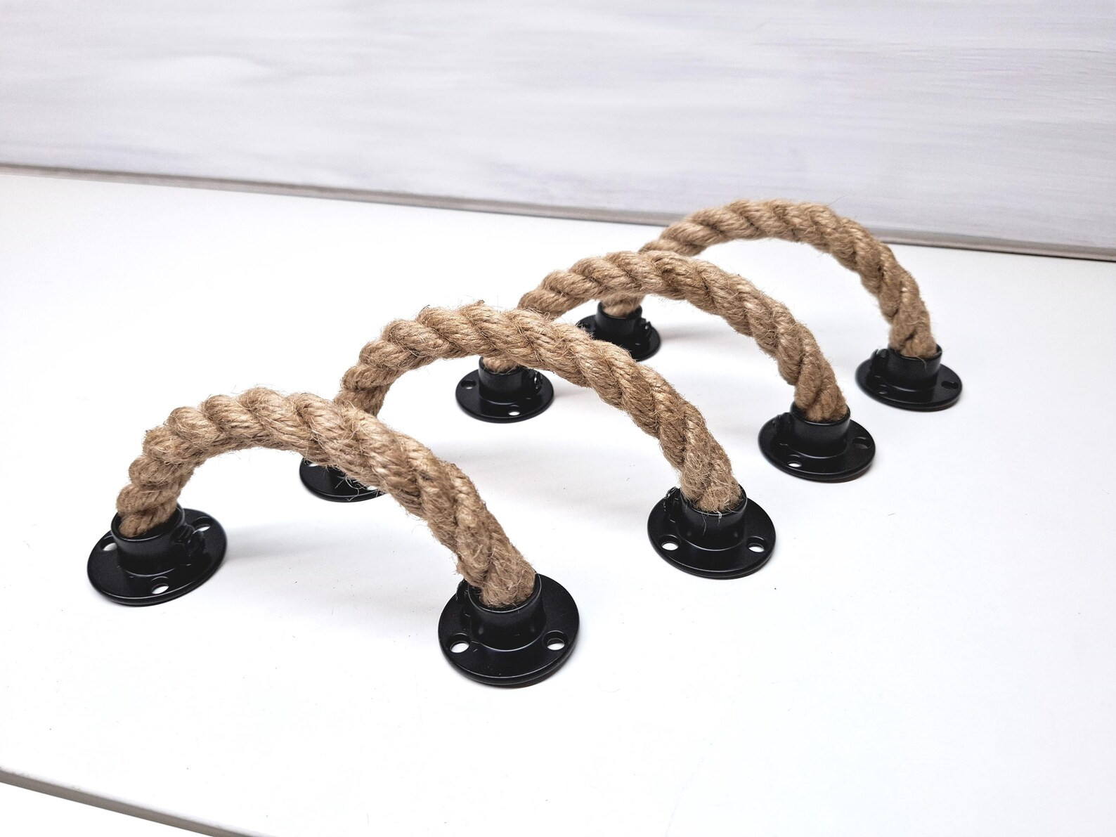 Rope Handles for Dresser - Furniture Handles - Jute Rope Black Hardware - Cabinet Handles | Etsy (US)