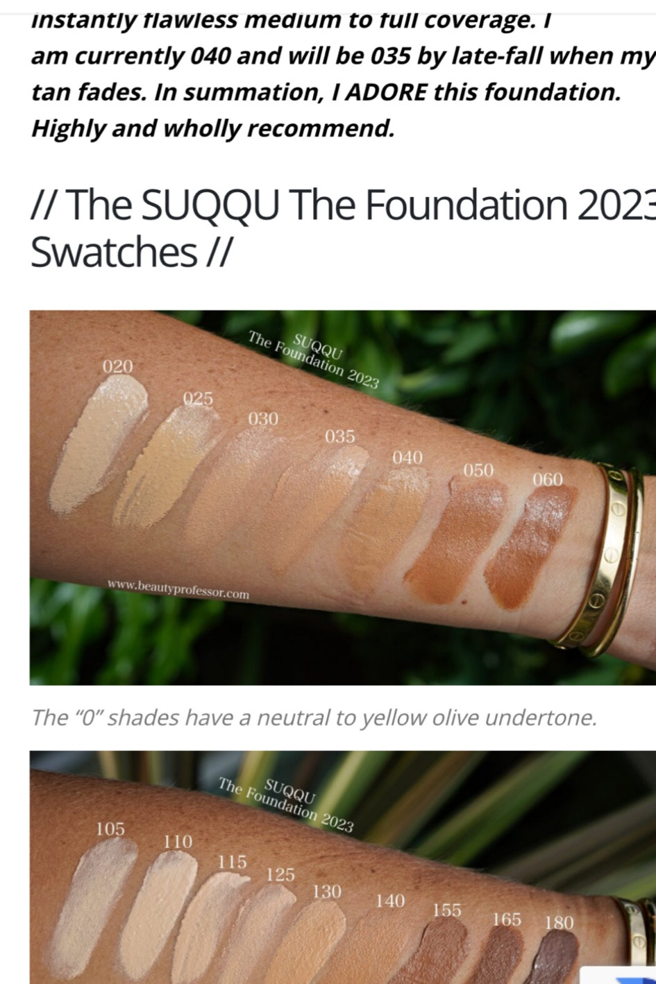 One of my favorite foundations of life as it looks flawless on skin of all ages. More swatches on beautyprofessor.com (search SUQQU the foundation). 👓💋

#LTKBeauty #LTKOver40 #LTKGiftGuide