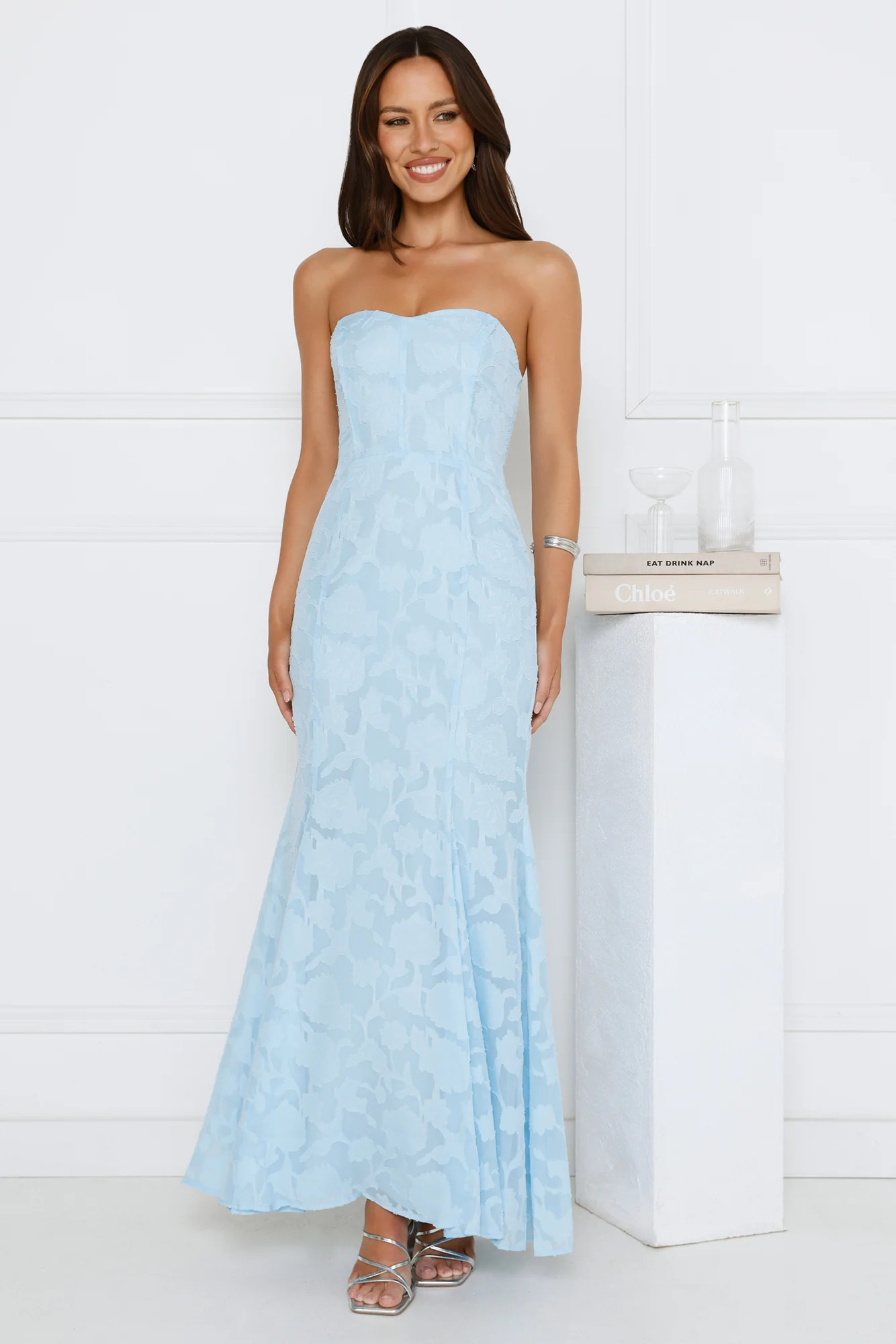 Sea Kissed Strapless Maxi Dress Blue | Hello Molly (US)