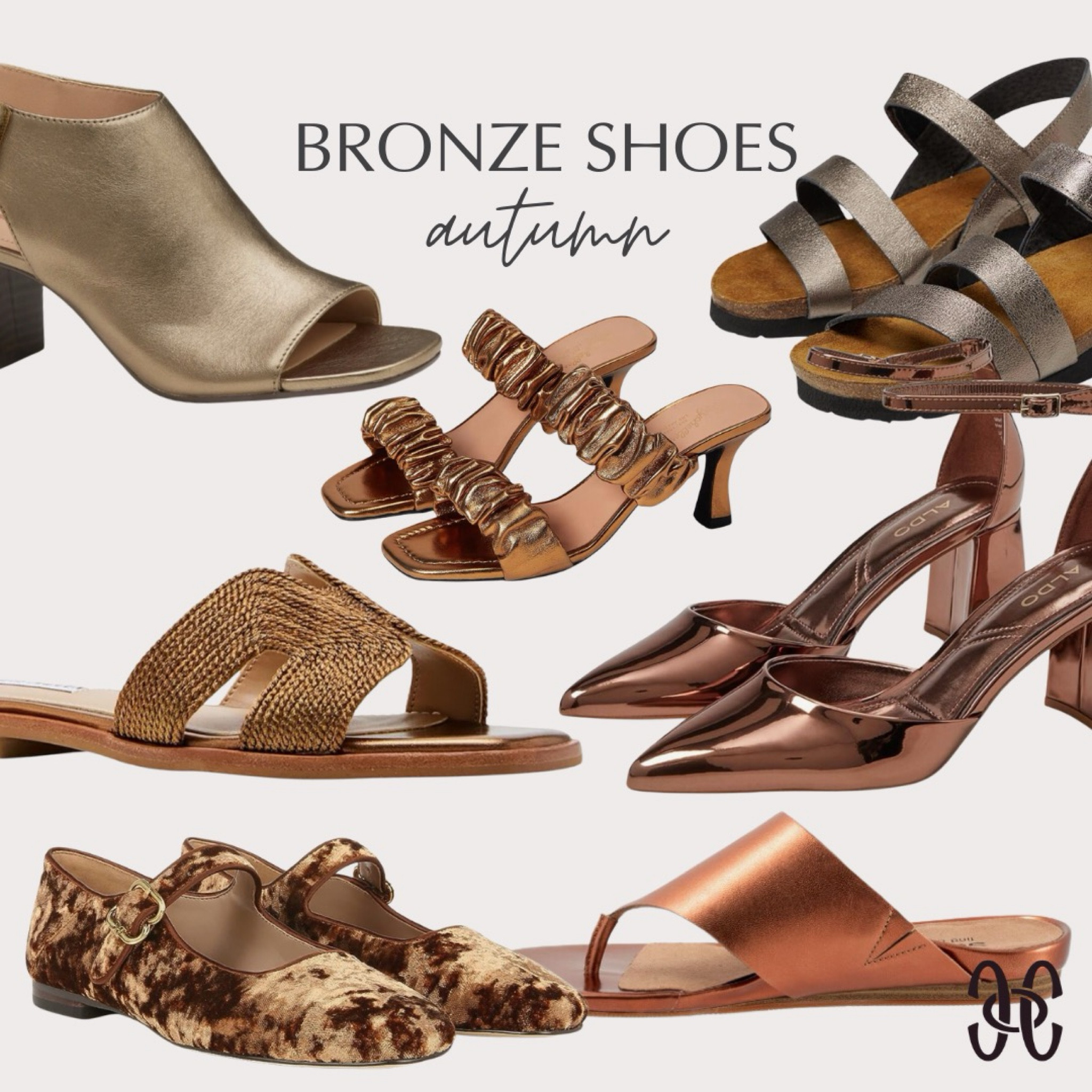 Bronze: a great shoe option for #hocautumn. Dress shoes, sandals, flat shoes  