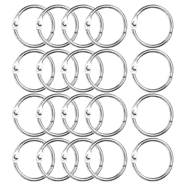 20-Pack 1.57 Inch Nickel-Plated Metal Binder Rings,  Silver Loos eleaf Rings for Paper, Keys, Cra... | Walmart (US)