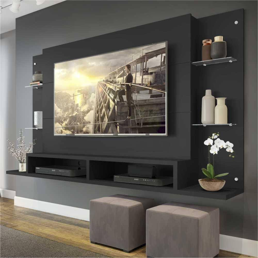 Painel com Suporte TV 60" e Prateleiras Vidro Nairóbi Multimóveis | Casas Bahia (BR)