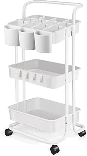 3 Tier Utility Rolling Cart - Organizer Cart Storage Cart Kitchen Cart Makeup Cart 3 Shelf Baby T... | Amazon (US)