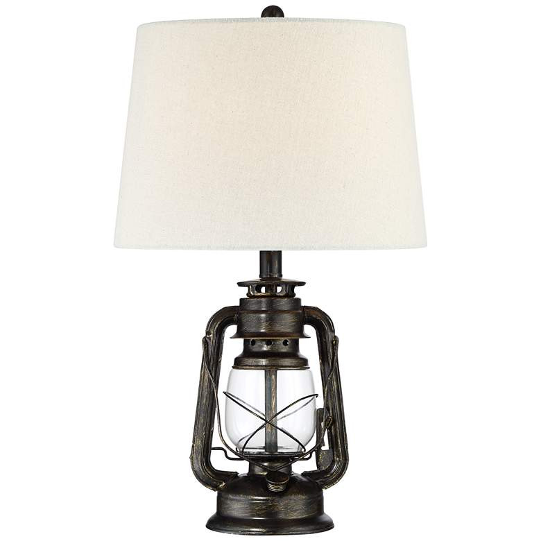 Franklin Iron Murphy 23" Weathered Bronze Miner Lantern Table Lamp - #53X62 | Lamps Plus | Lamps Plus