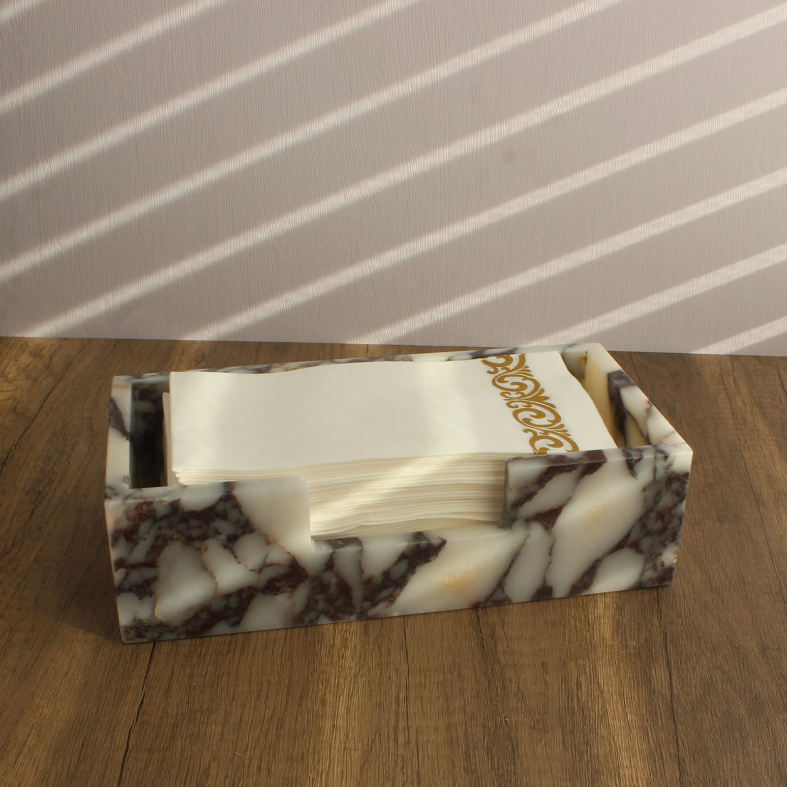Natural Calacatta Viola Marble Napkin Holder 9.8"x4.9"x2.8", Guest Towel Holder, Paper Hand Baske... | Amazon (US)