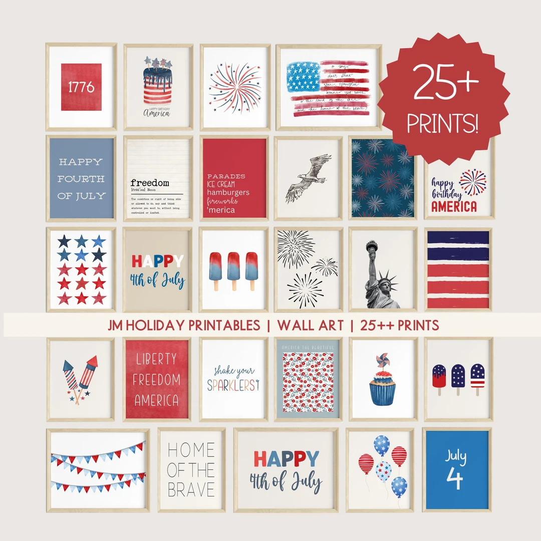 American Flag Printable Art | Memorial Day Art Prints | Fourth of July Decoration | 4th of July P... | Etsy (US)