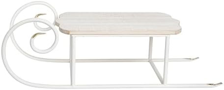 Transpac 30.88" White Metal Christmas Tipped Sled Decor - Gold Accents, Decorative Sculpture for ... | Amazon (US)