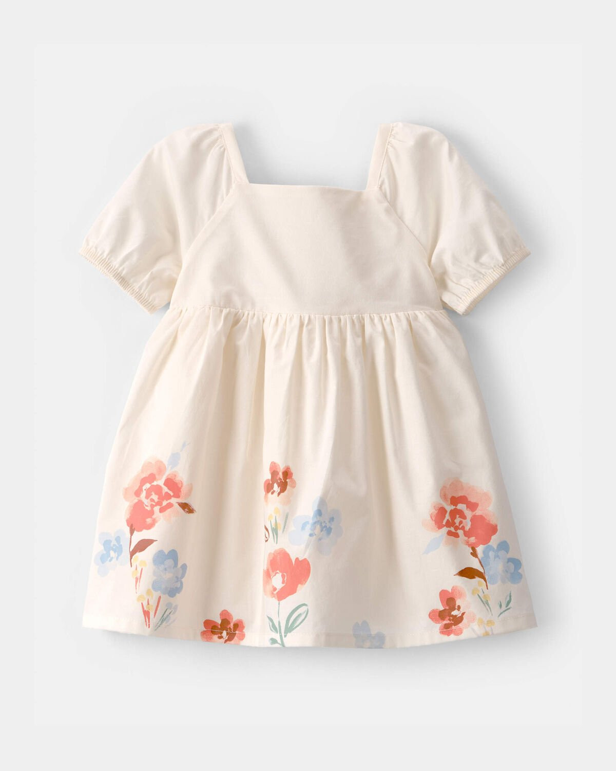 Baby Girl Puff Sleeve Floral Dress - Cream | Carter's | Carter's Inc