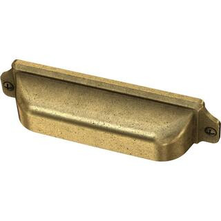Home Decorators Collection Awning 3 in. or 3-3/4 in. (76 mm or 96 mm) Vintage Brass Dual Mount Cu... | The Home Depot
