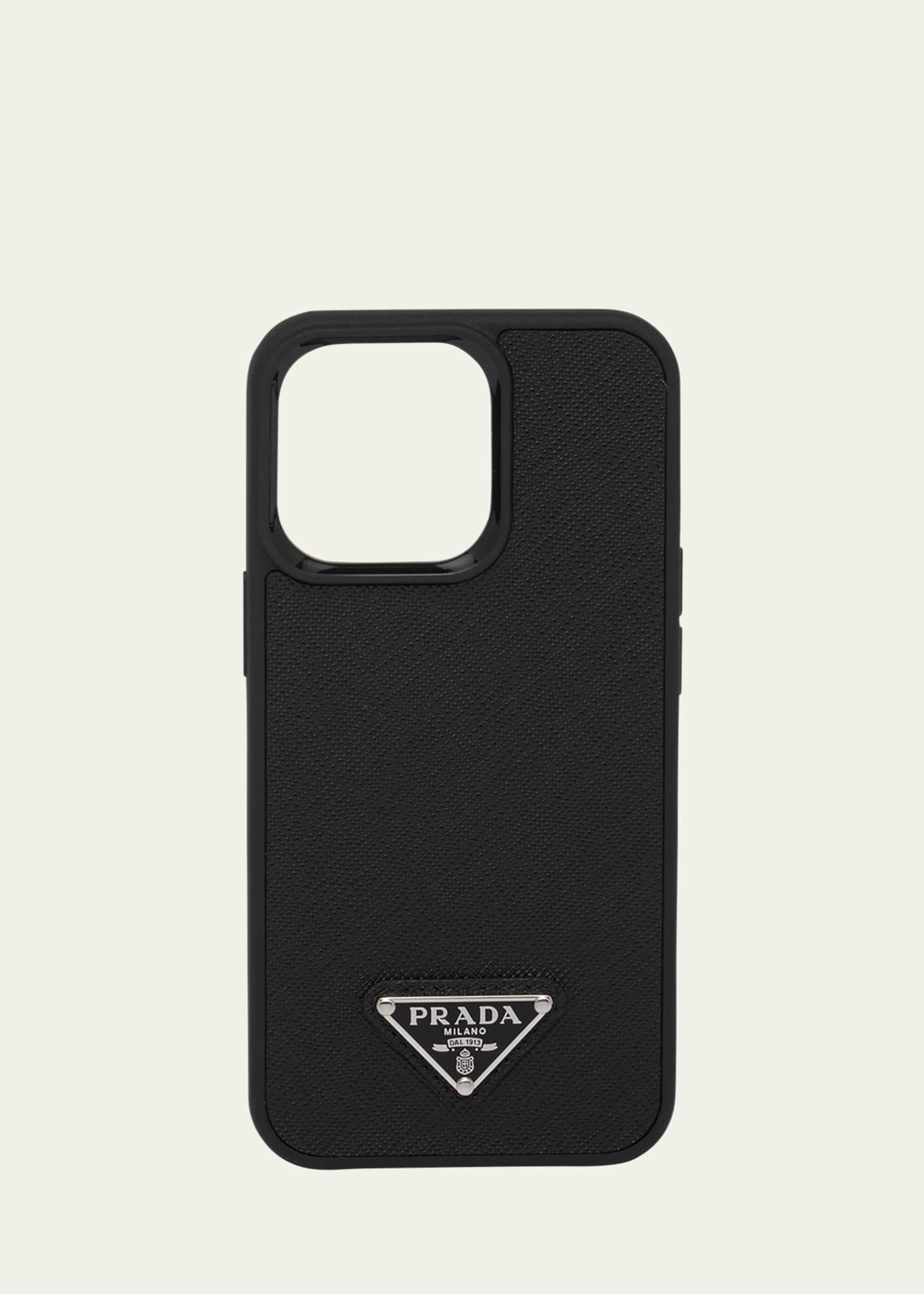 Prada Men's Saffiano Leather iPhone 13 Pro Phone Case | Bergdorf Goodman