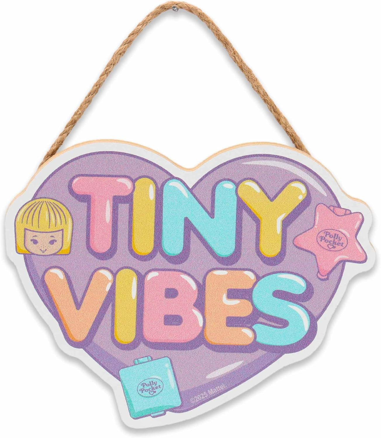 Mattel Polly Pocket Tiny Vibes Hanging Wood Wall Decor - Fun Polly Pocket Sign for Bedroom or Pla... | Amazon (US)