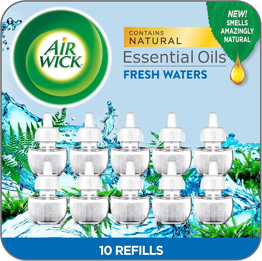 Air Wick Plug in Scented Oil Refill, 10ct, Fresh Waters, Eco Friendly, Essential Oils, Air Freshe... | Amazon (US)