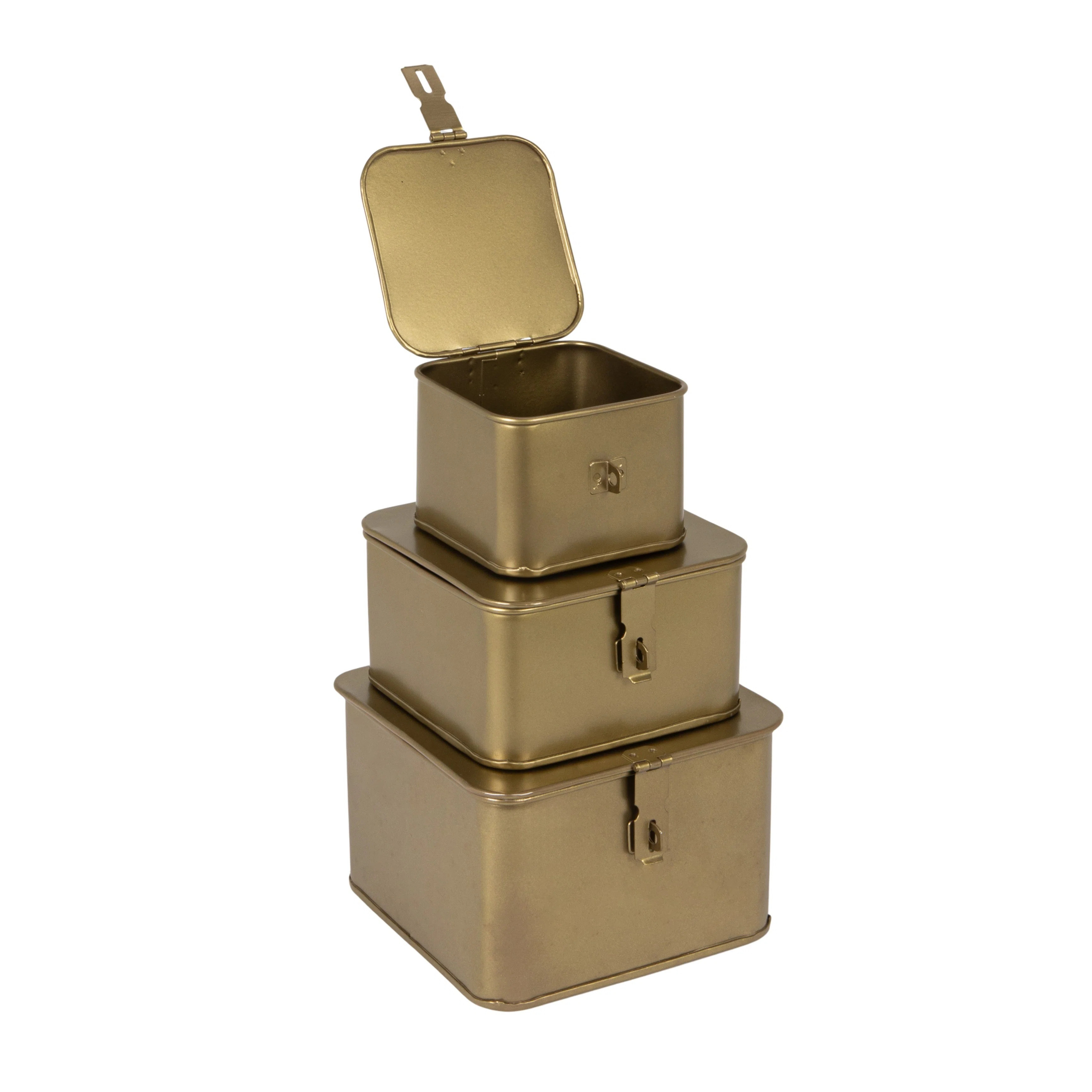 Lesli Square Decorative Metal Boxes with Lid | Wayfair North America