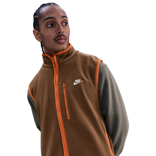 Nike Mens Nike Club Winterized Vest - Mens Mosswood Brown/Campfire Orange/White Size S | Foot Locker (US)