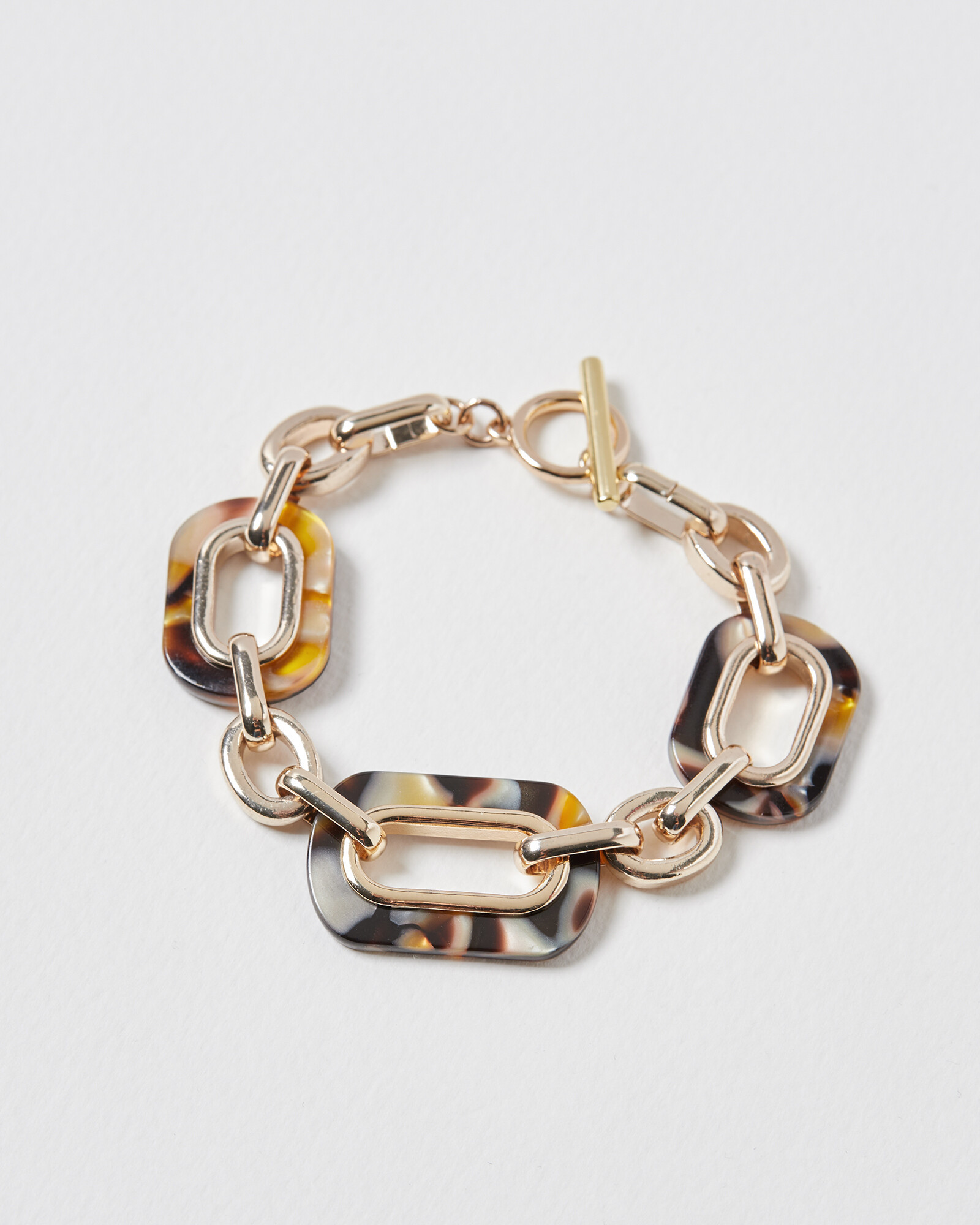 Angel Tortoiseshell Resin Oval Link Statement Bracelet | Oliver Bonas | Oliver Bonas (Global)