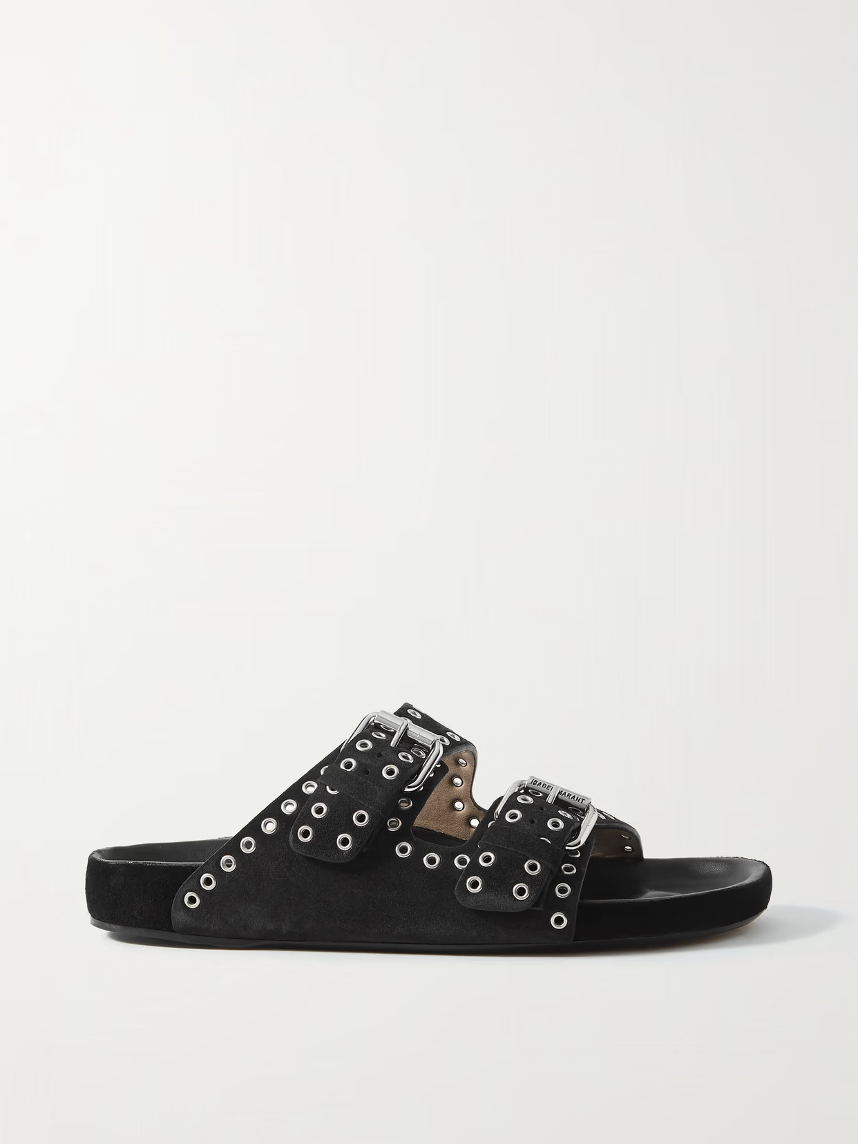 Isabel Marant - Lennyo Studded Suede Slides - Black | NET-A-PORTER (US)