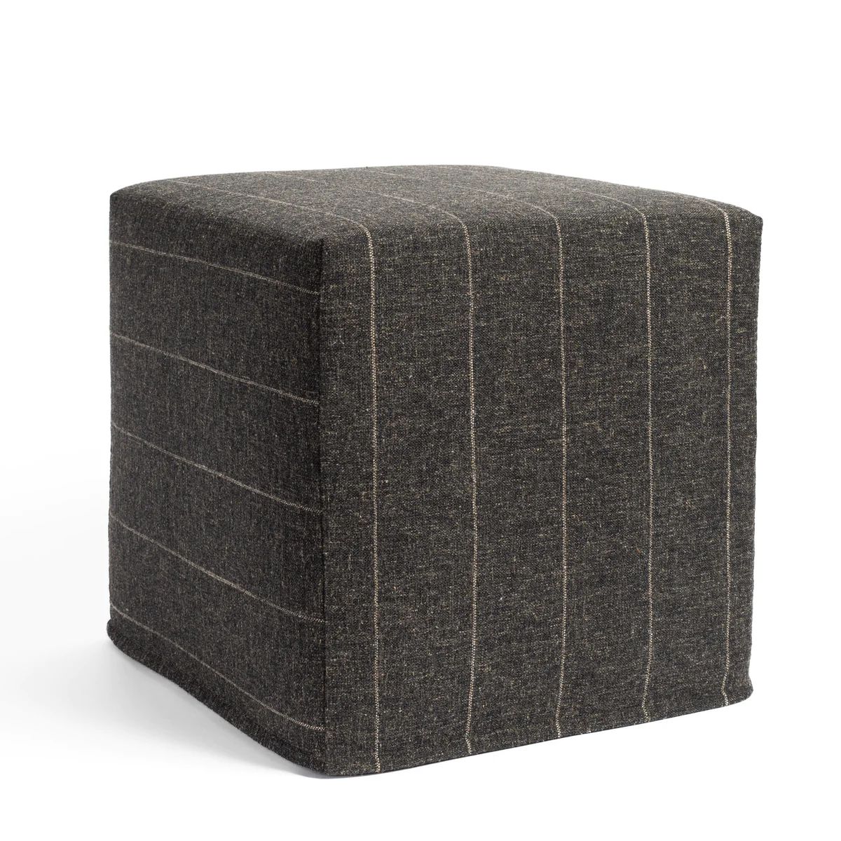 Dunrobin Stripe 16x16 Cube Ottoman, Sable | Tonic Living