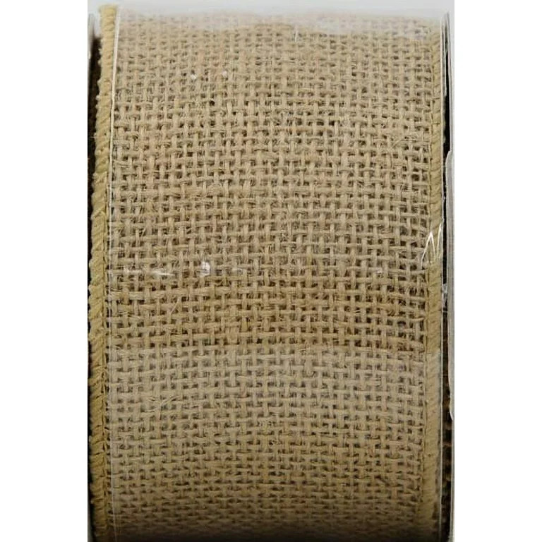 Mainstays 2.5"X15' Wired Natural Fine Weave Burlap Ribbon , 1 Each | Walmart (US)
