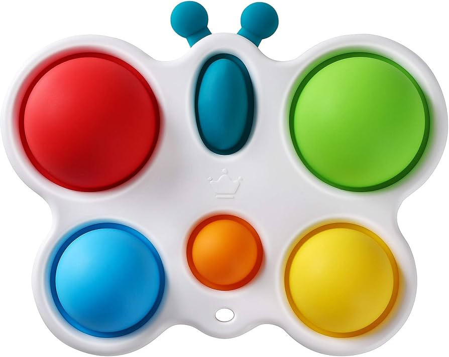 Anpole Kids Silicone Dimple Busy Board Toy for 0-3 Y, Baby Sensory Toys Flipping Butterfly Board,... | Amazon (US)