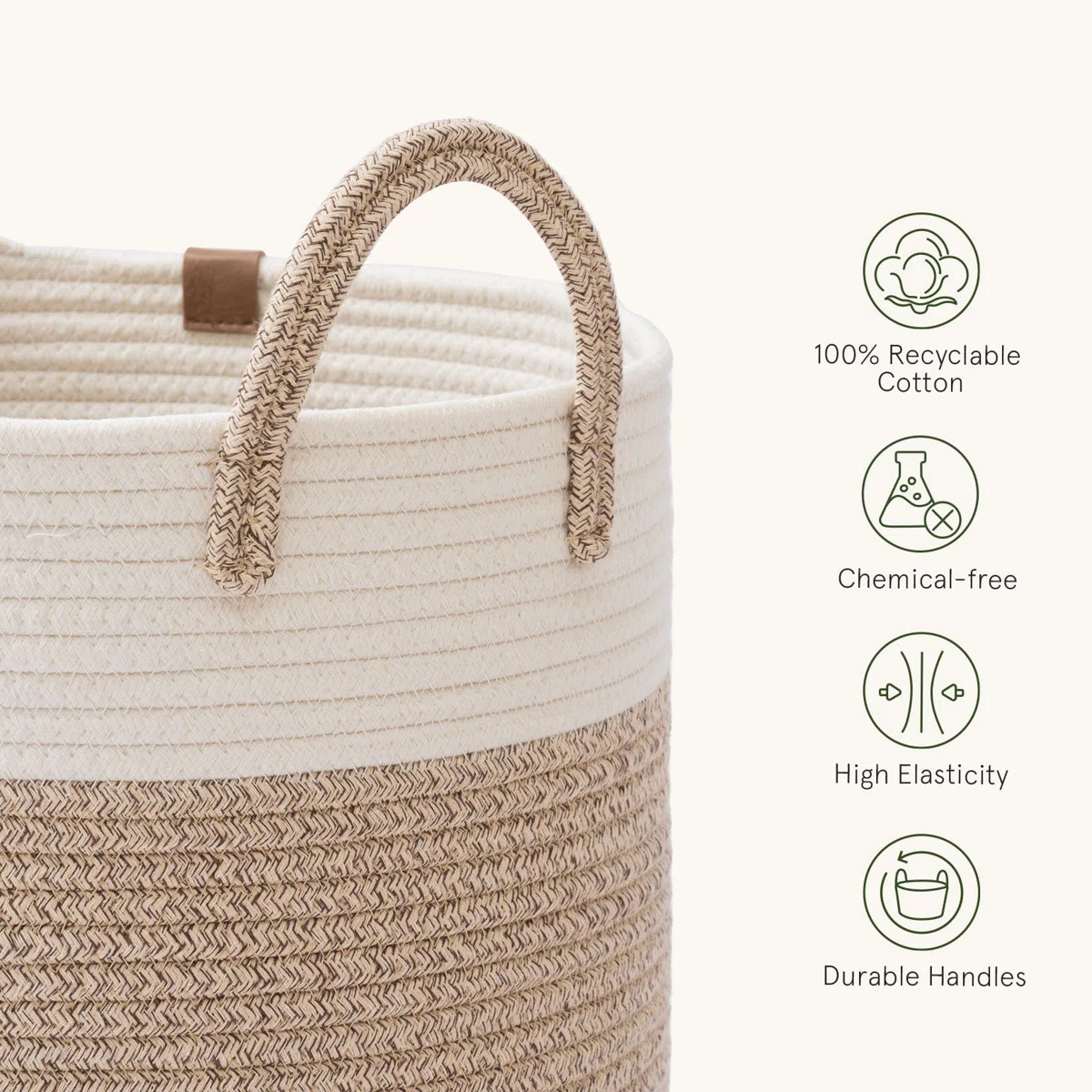 Woven Basket Rope Storage Baskets - Large Cotton Organizer, Basket for Baby Blanket, Kids Toy Nur... | Wayfair North America