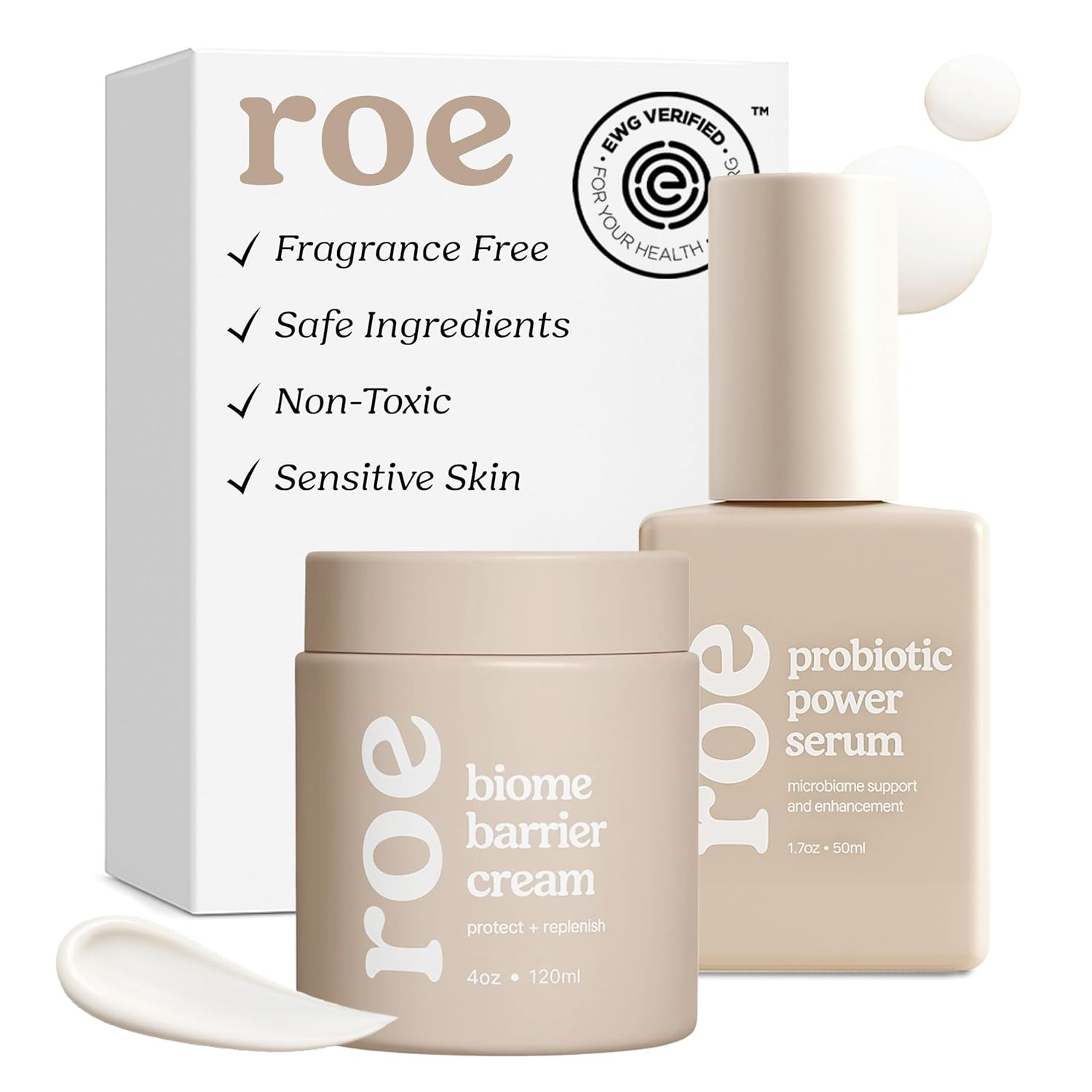 Roe Wellness Power Pair Probiotic Baby Power Serum & Biome Barrier Cream | Hydrating, Soothing, Clean Ingredients & Safe For All Skin (Power Pair) | Amazon (US)