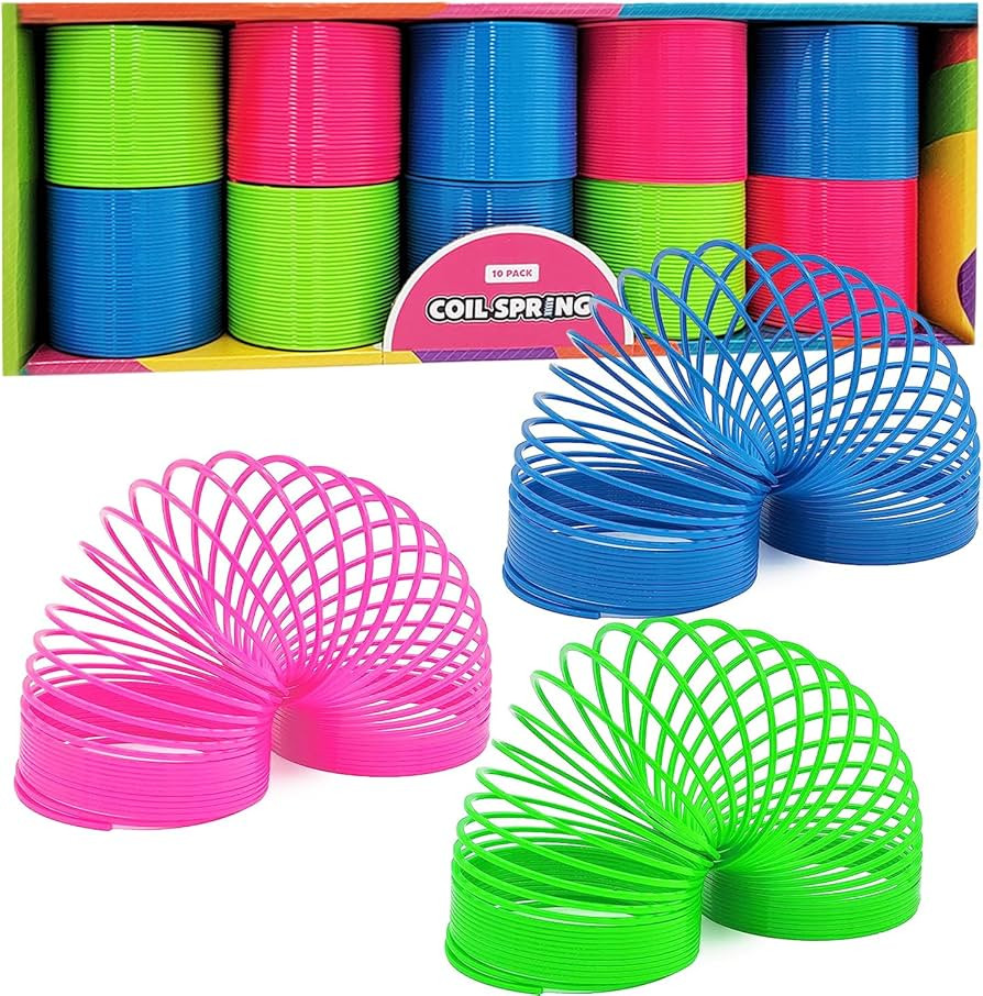 The Dreidel Company Neon Plastic Multicolor Coil Spring, Goody Bag Fillers, Party Favor for Kids,... | Amazon (US)