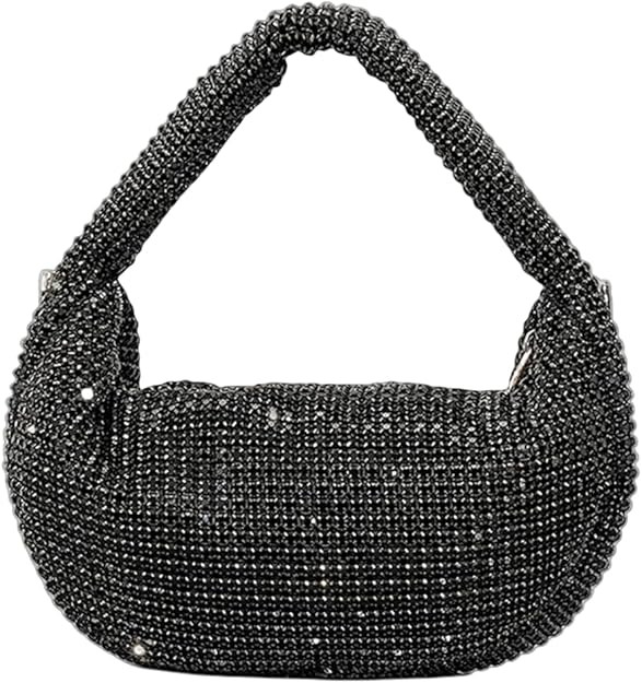 UMREN Bling Full Glitter Knotted Handbag for Women Crystal Rhinestone Hobo Dumpling Bag Diamond E... | Amazon (US)